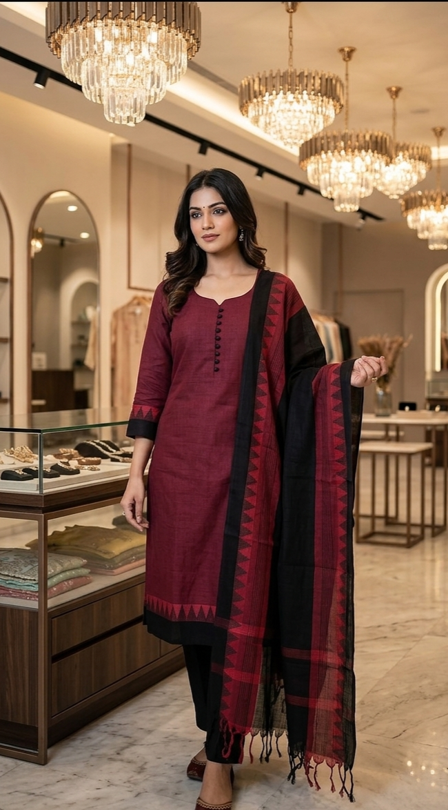 Pure cotton  ready to wear  three piece suit