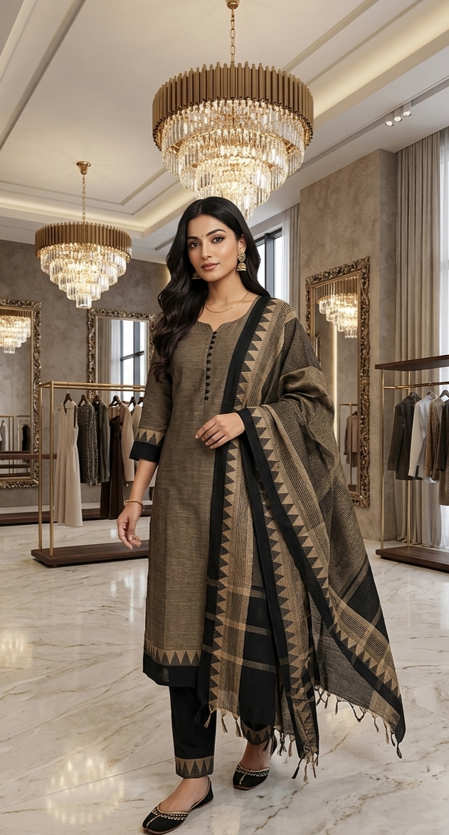 Pure cotton  ready to wear  three piece suit