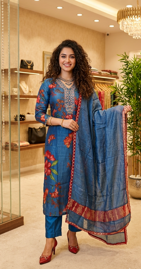 Beautiful shimmering soft silk three piece suit