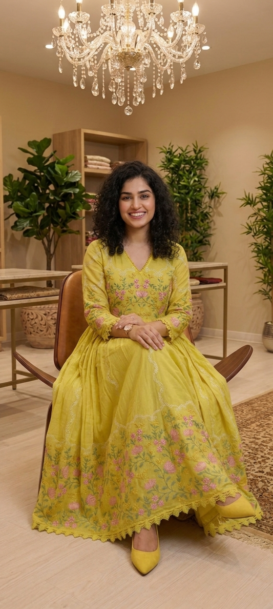 Embroidered Soft cotton three piece suit 💕