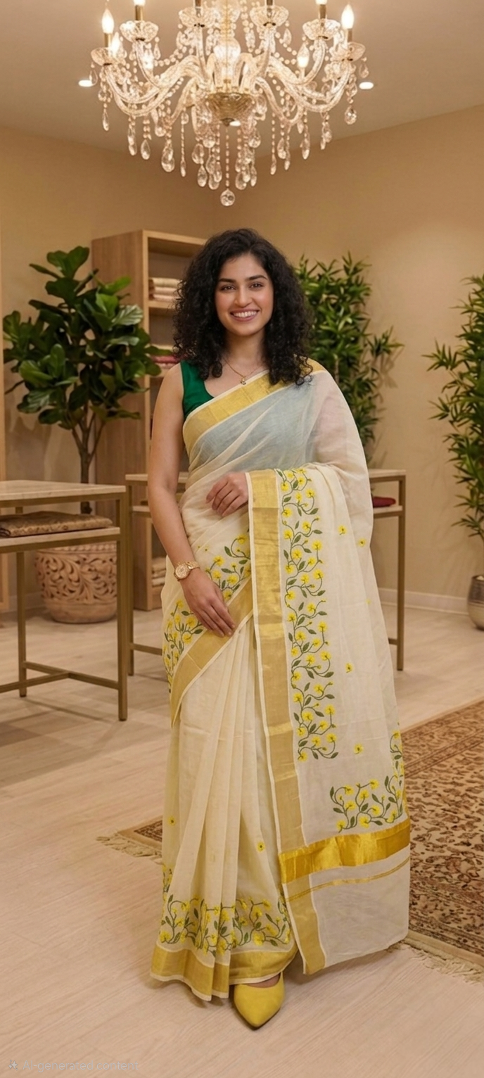 Onam Kanikkonna  ready to wear set saree