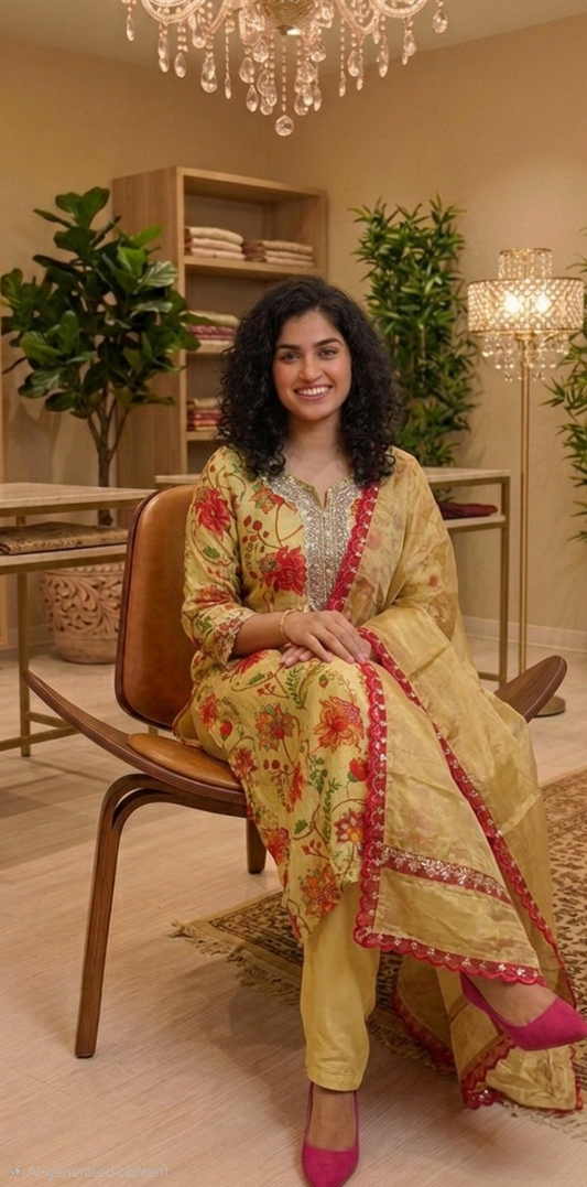 Shimmering soft silk three piece suit 💕