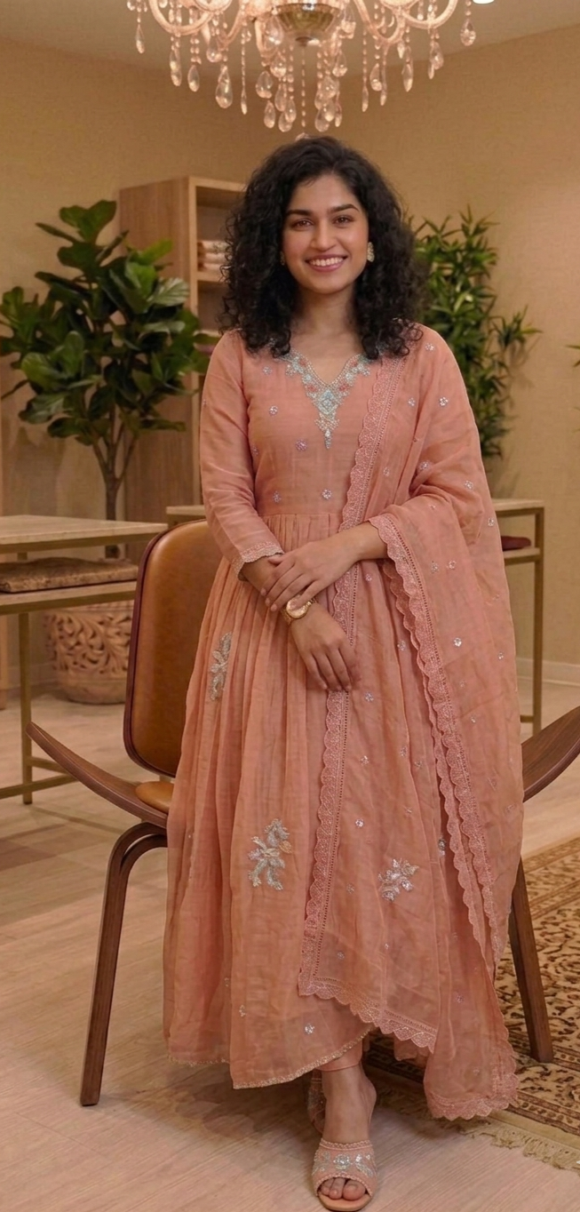 Mul chantheri Aline embroidered three piece r💕