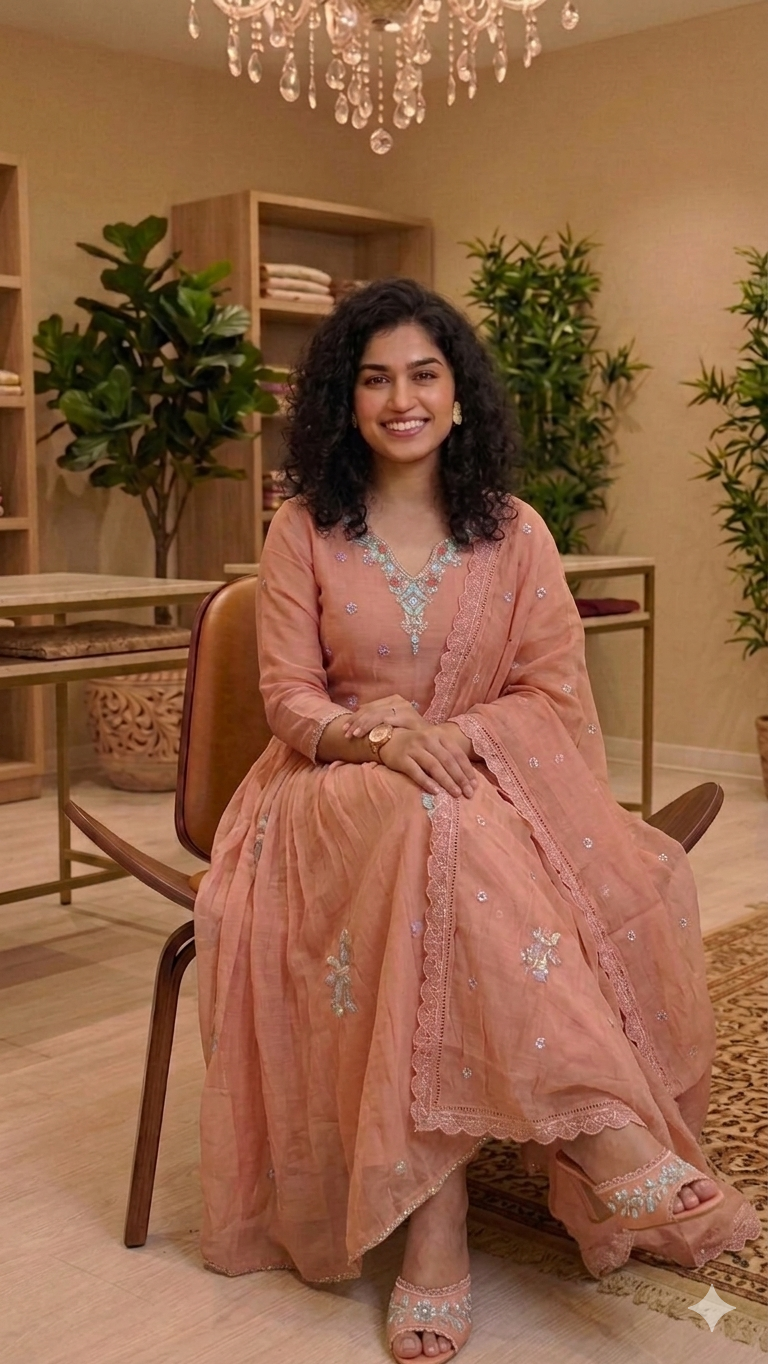 Mul chantheri Aline embroidered three piece r💕