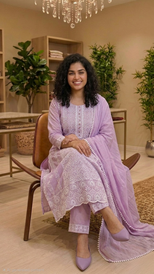 Silk, chickenKari three piece suit