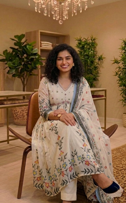 Mul cotton Aline three piece suit 💕