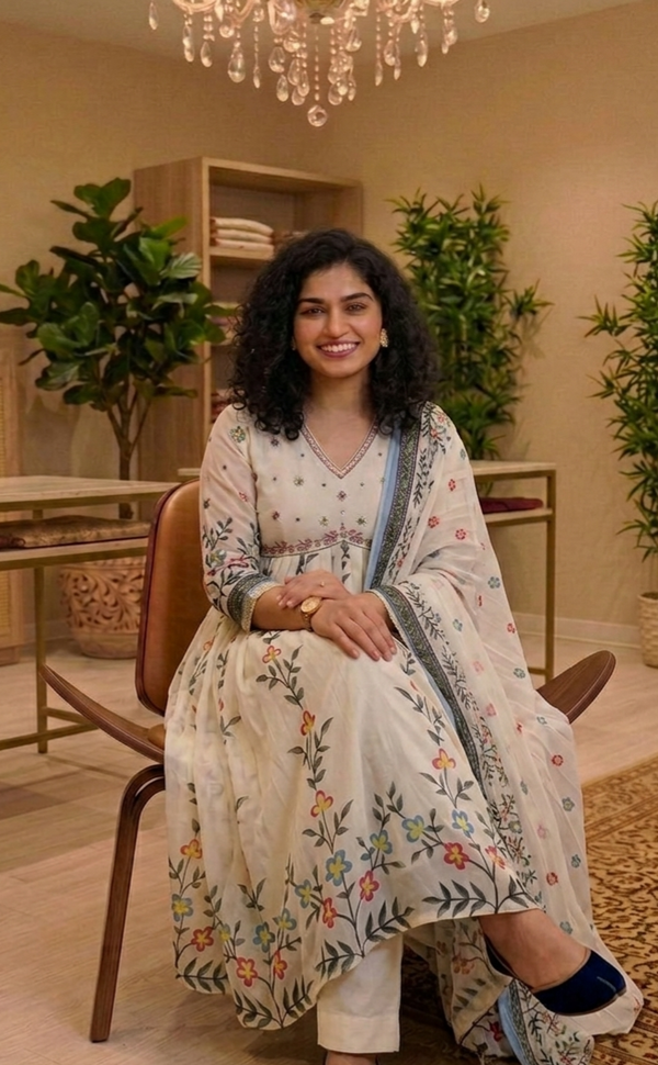 Mul cotton Aline three piece suit 💕