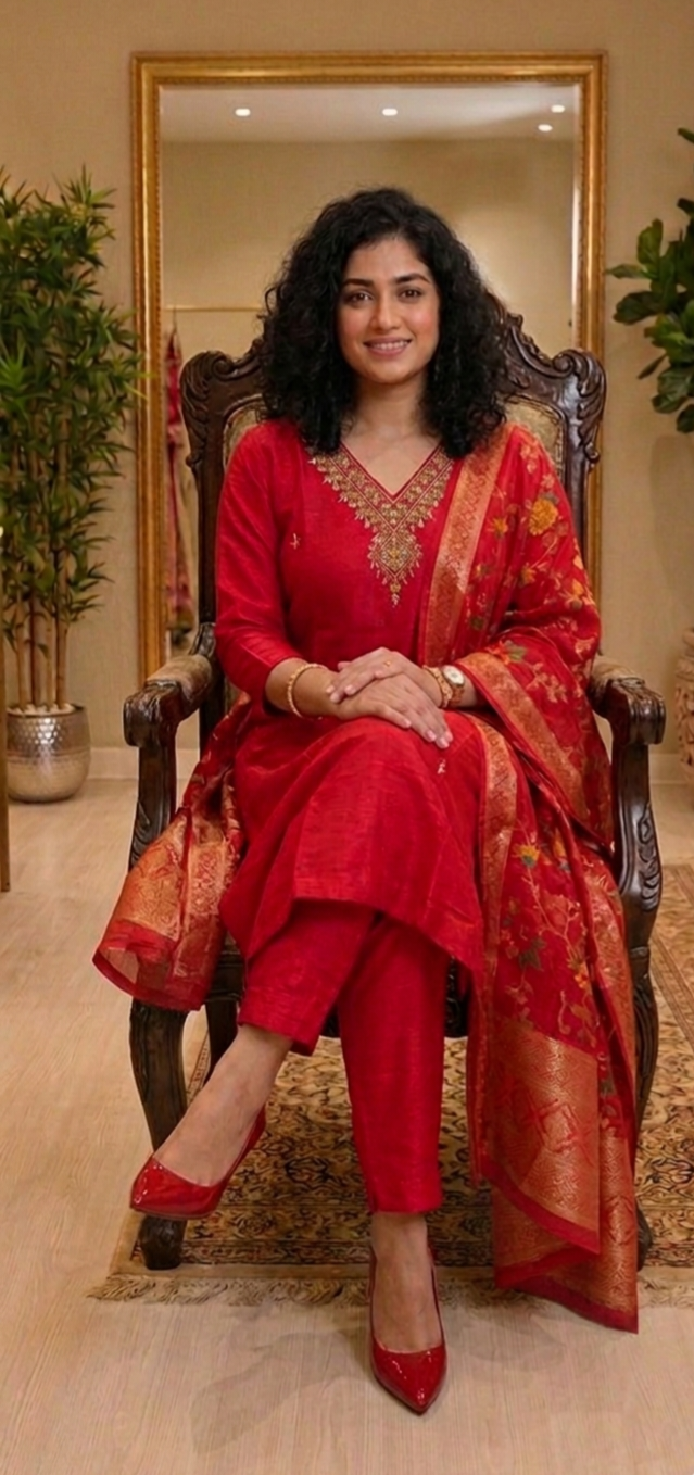 Stunning silk three piece with soft banarasi dupatta
