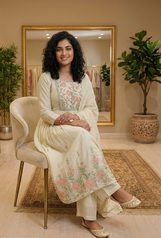 Premium Mulchantheri Aline three piece suit 💕