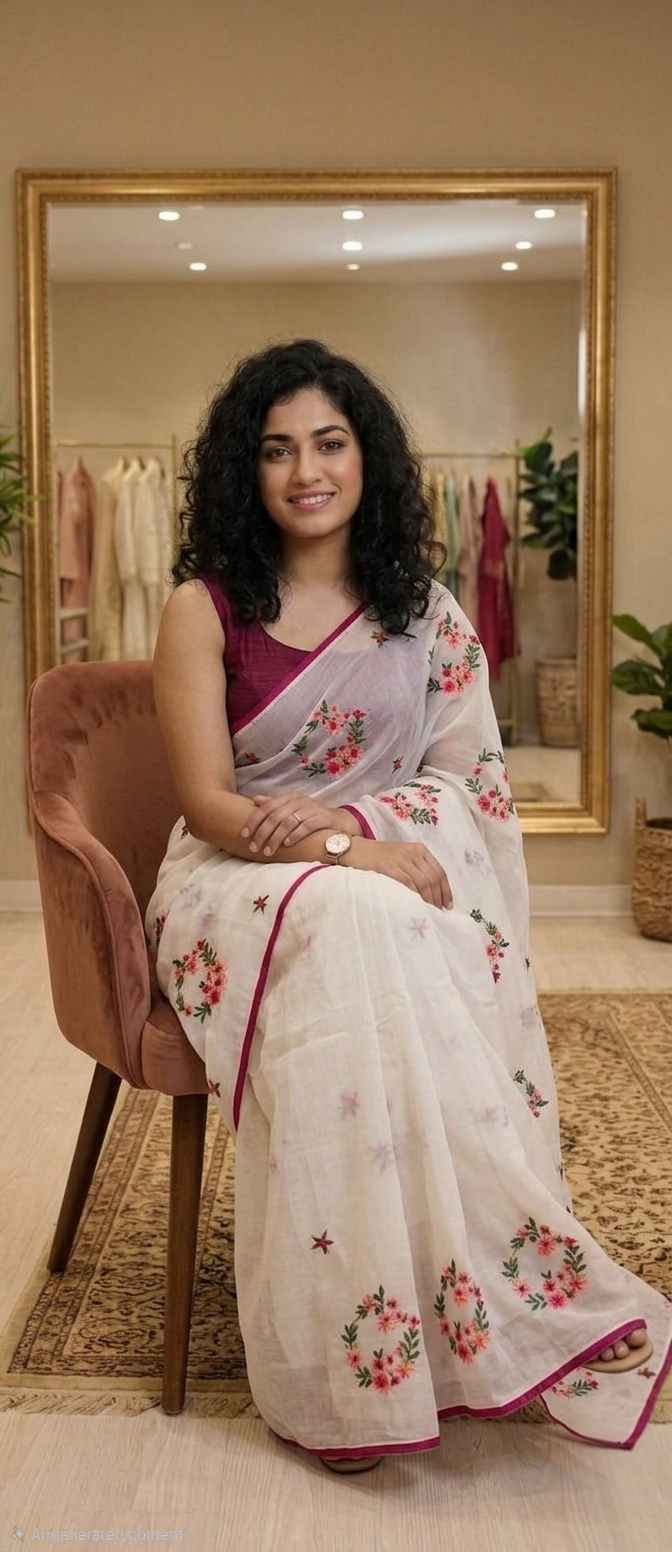 Fully embroidered beautiful crushed velvettee georgette Saree