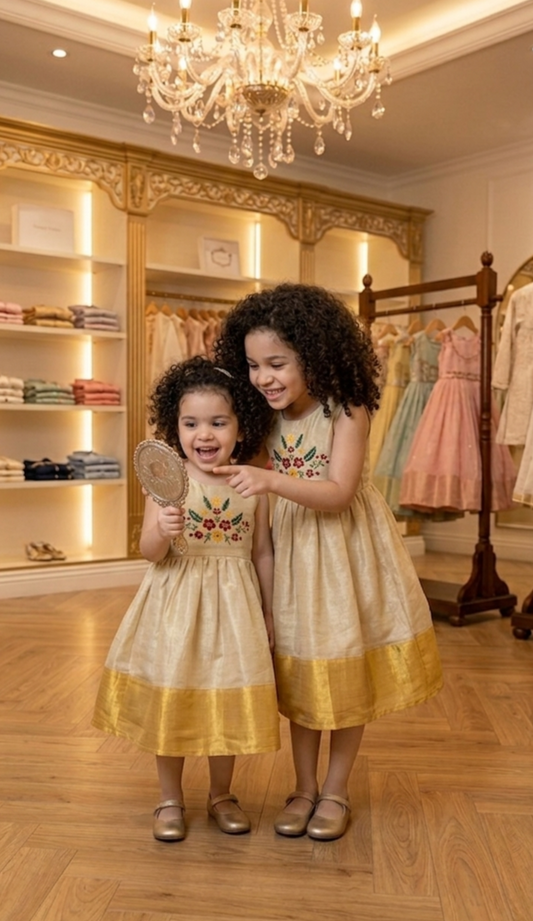 Beautiful kids Onam Dress