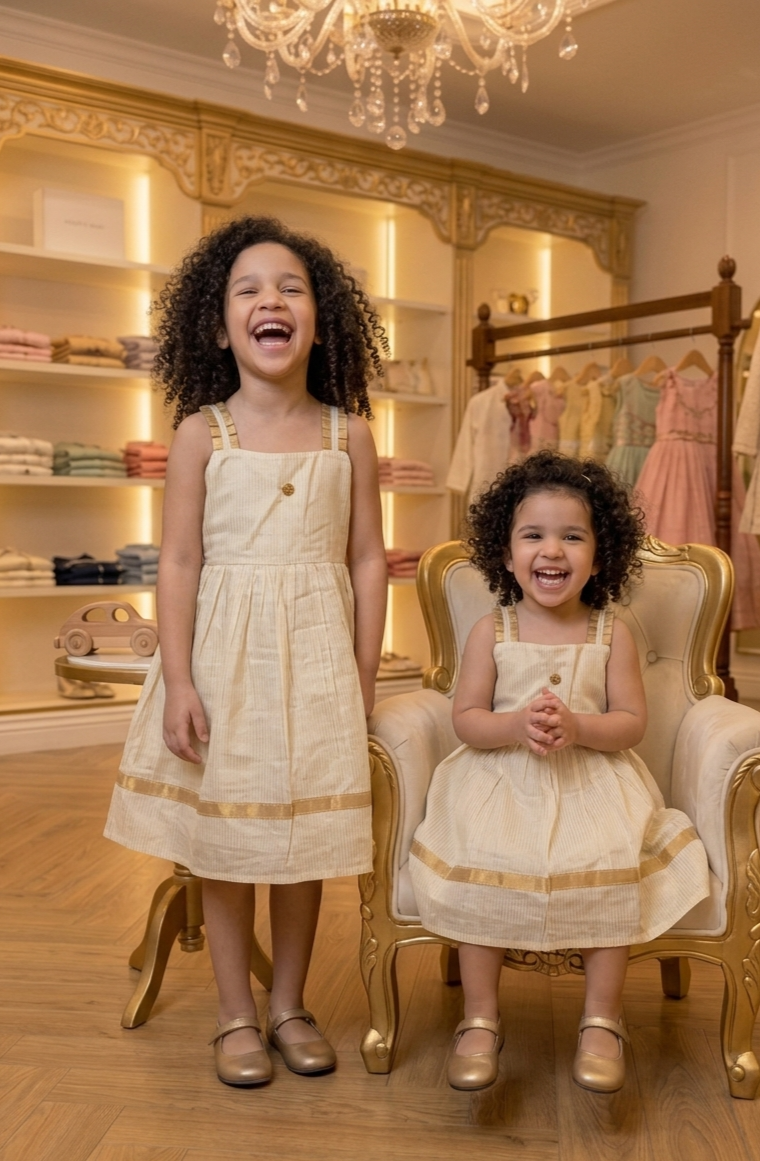 Kids beautiful soft cotton Onam dress