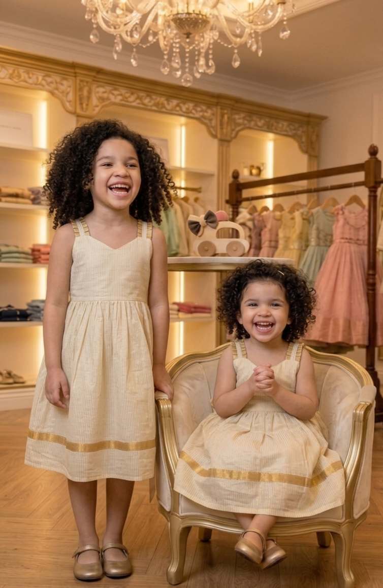 Kids beautiful soft cotton Onam dress