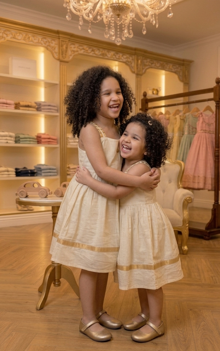 Kids beautiful soft cotton Onam dress