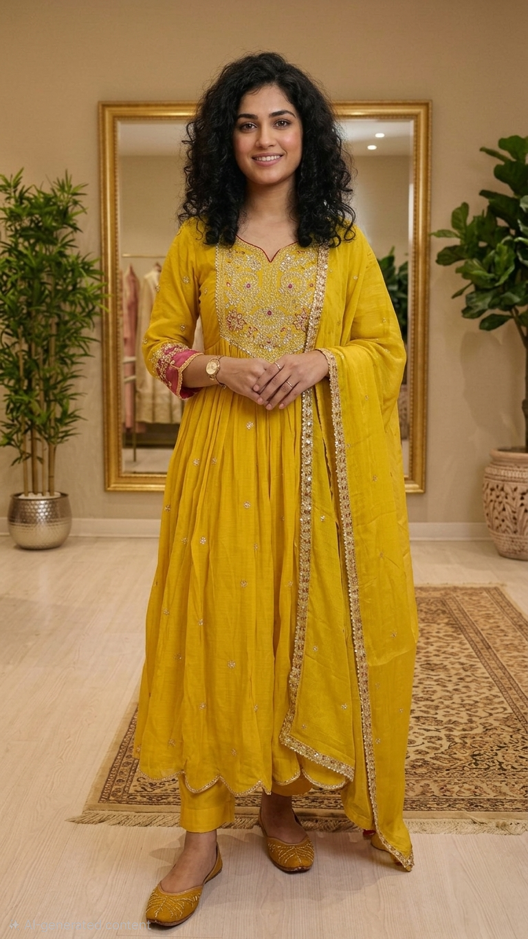 Semi silk Aline three piece suit 💕