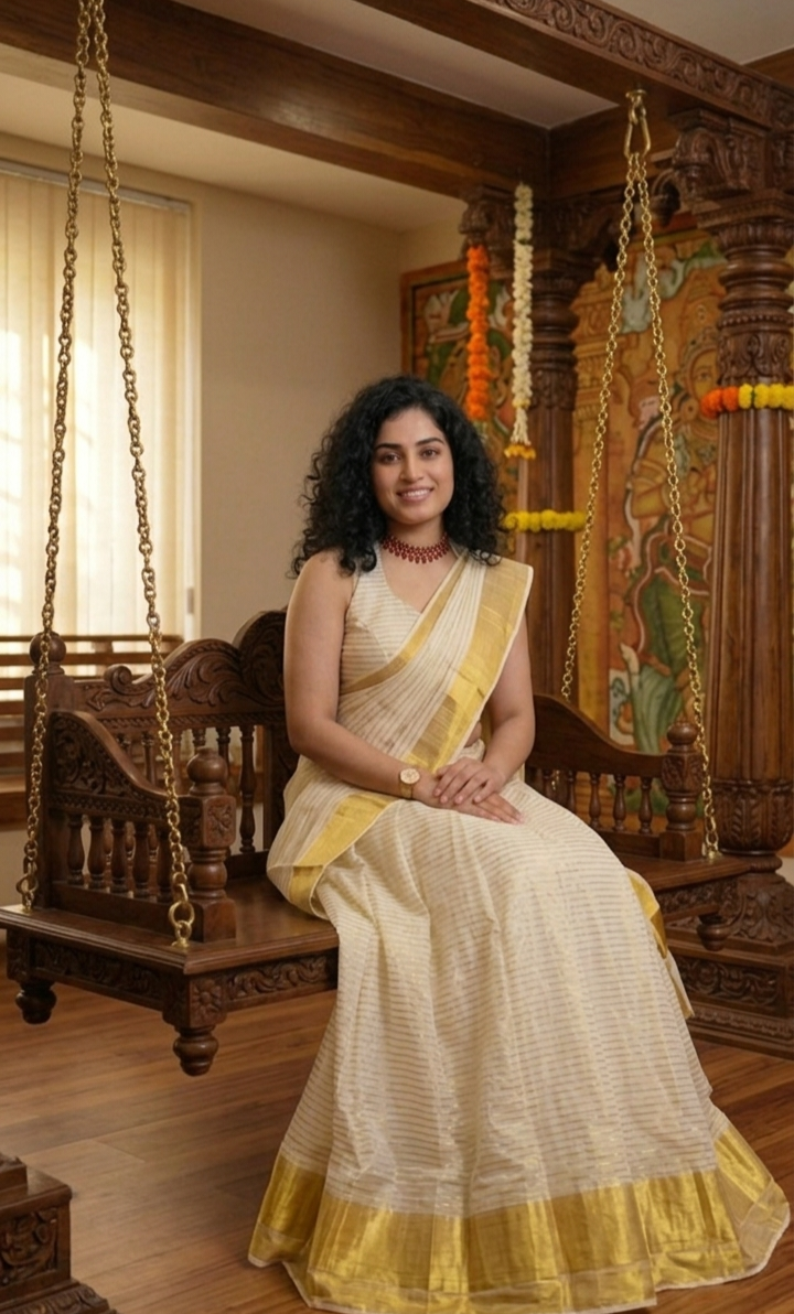 Beautiful Dhavani for Onam or any occasion