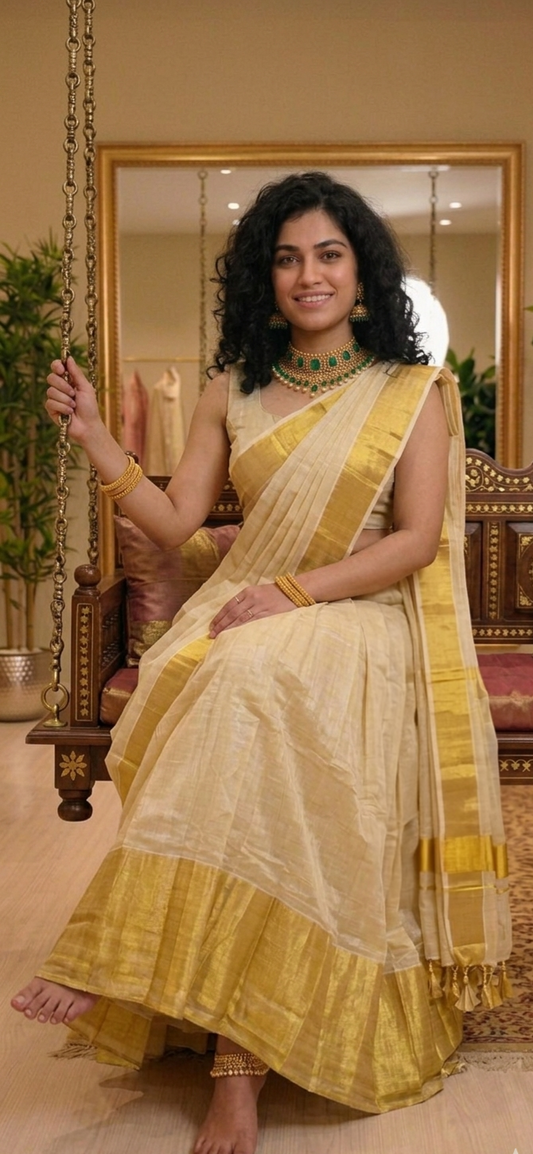 Ready to wear Classy  Dhavani for Onam or any occasion