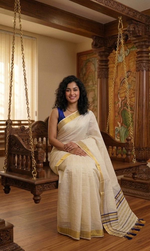 Beautiful premium Onam set saree