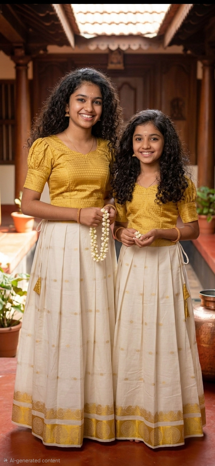 Teenage Girls Onam  skirt and top
