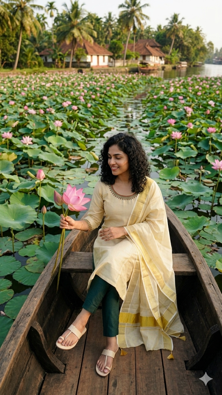 Beautiful Onam tissue Salwarsuit