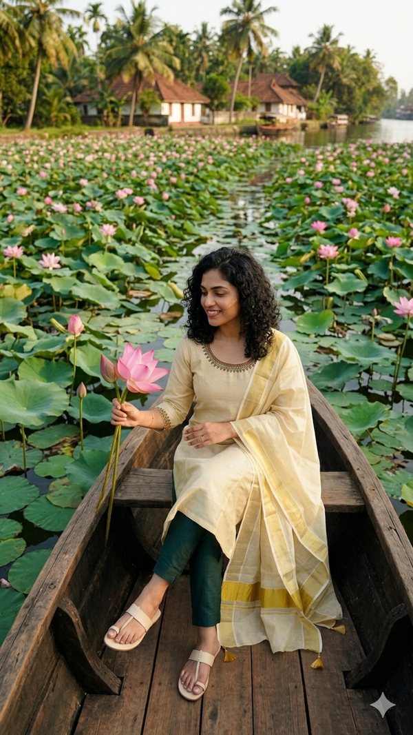Beautiful Onam tissue Salwarsuit