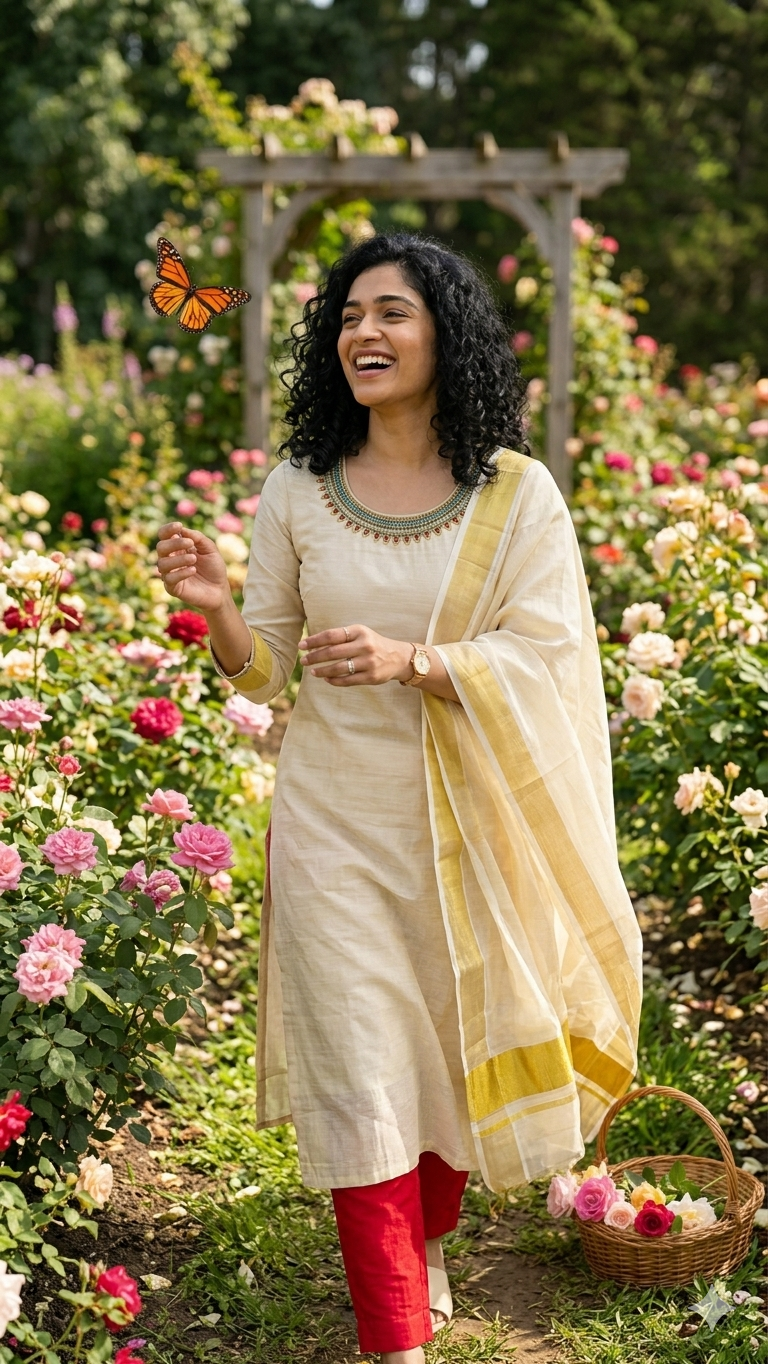 Beautiful Onam tissue Salwarsuit