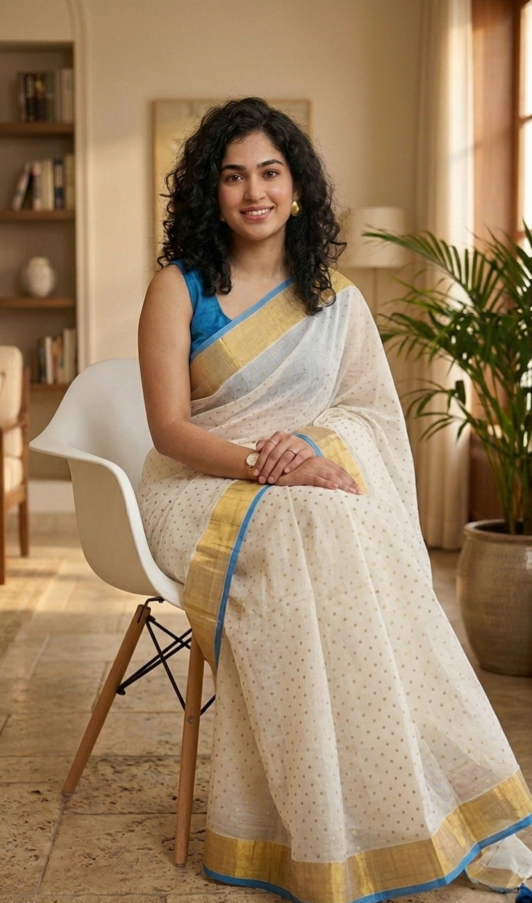 Beautiful Glitter mulcotton saree