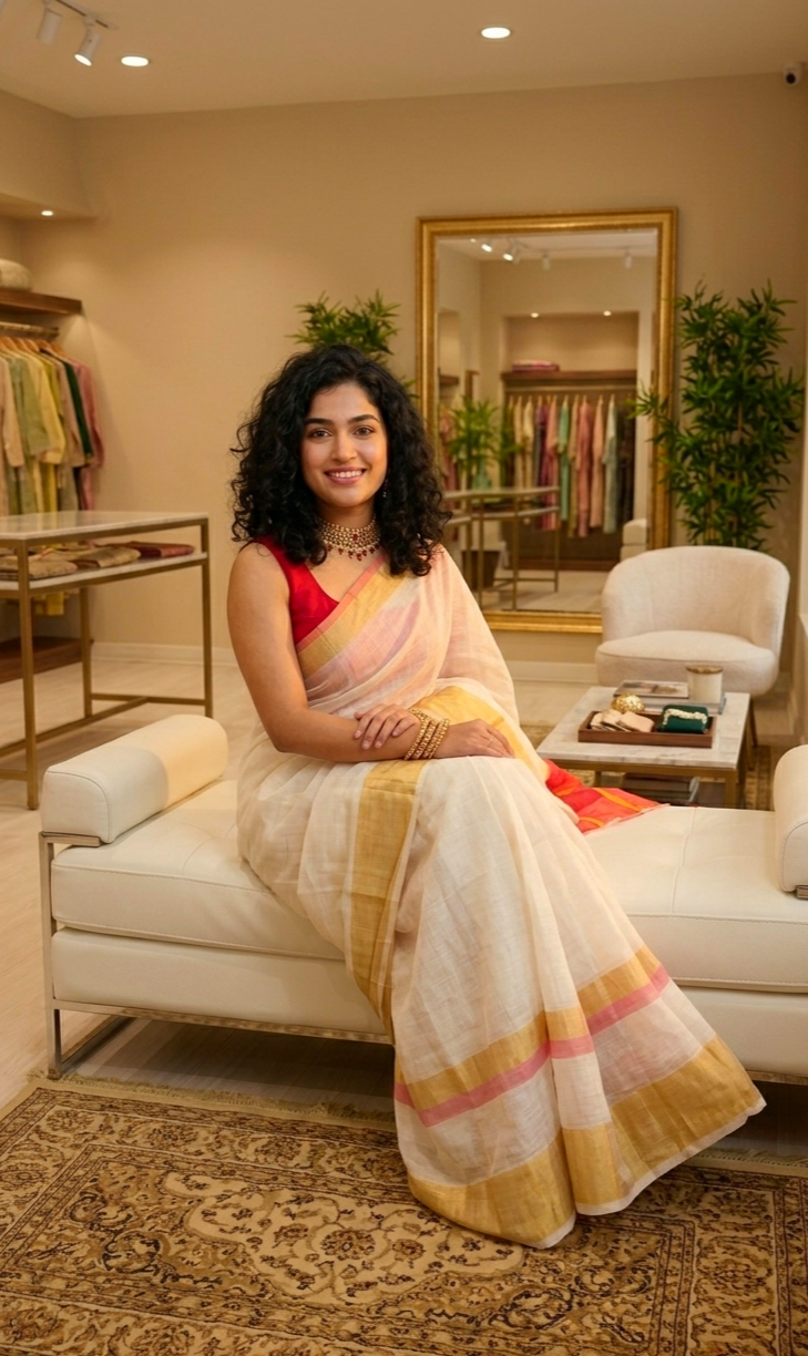 Beautiful Onam mulcotton saree