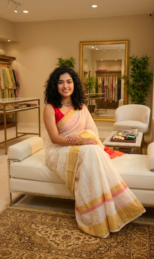Beautiful Onam mulcotton saree