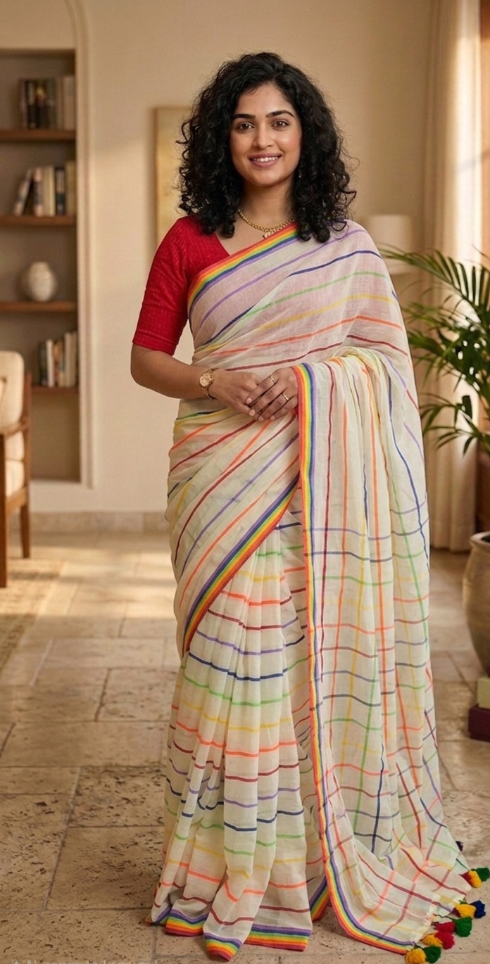 Beautiful Onam mulcotton saree