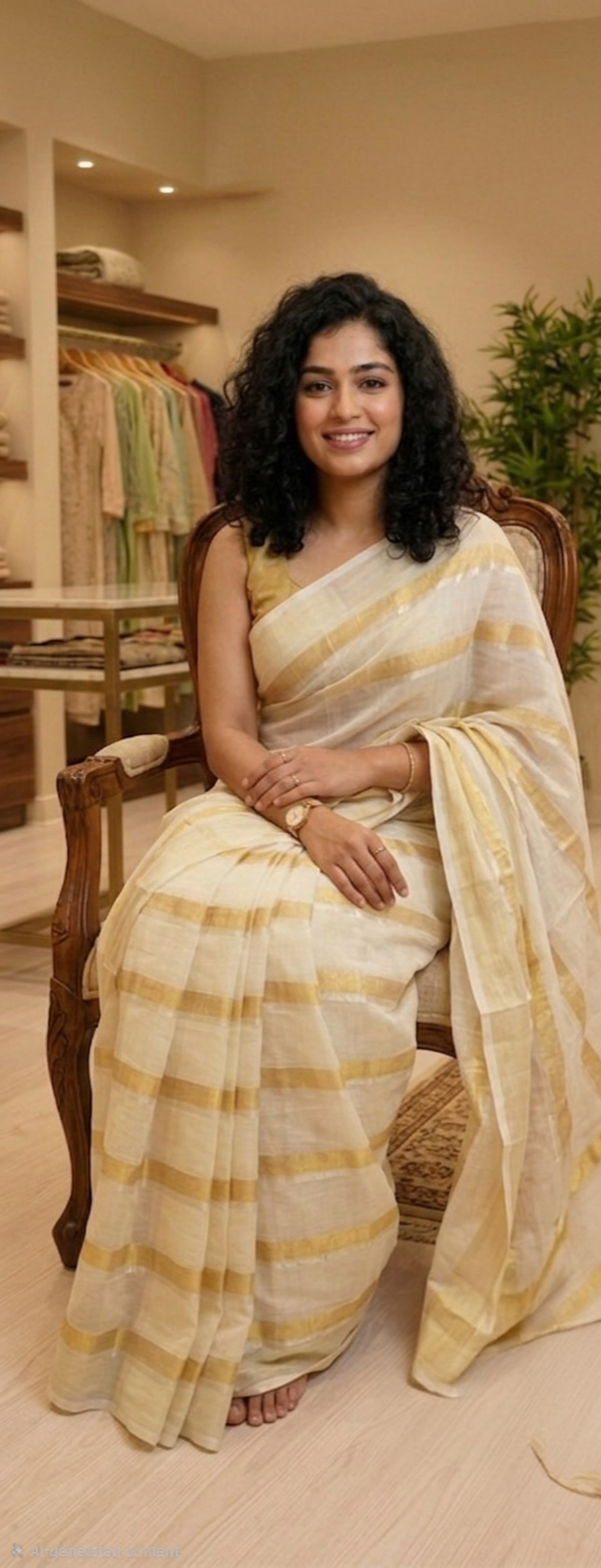 Beautiful Onam mulcotton saree