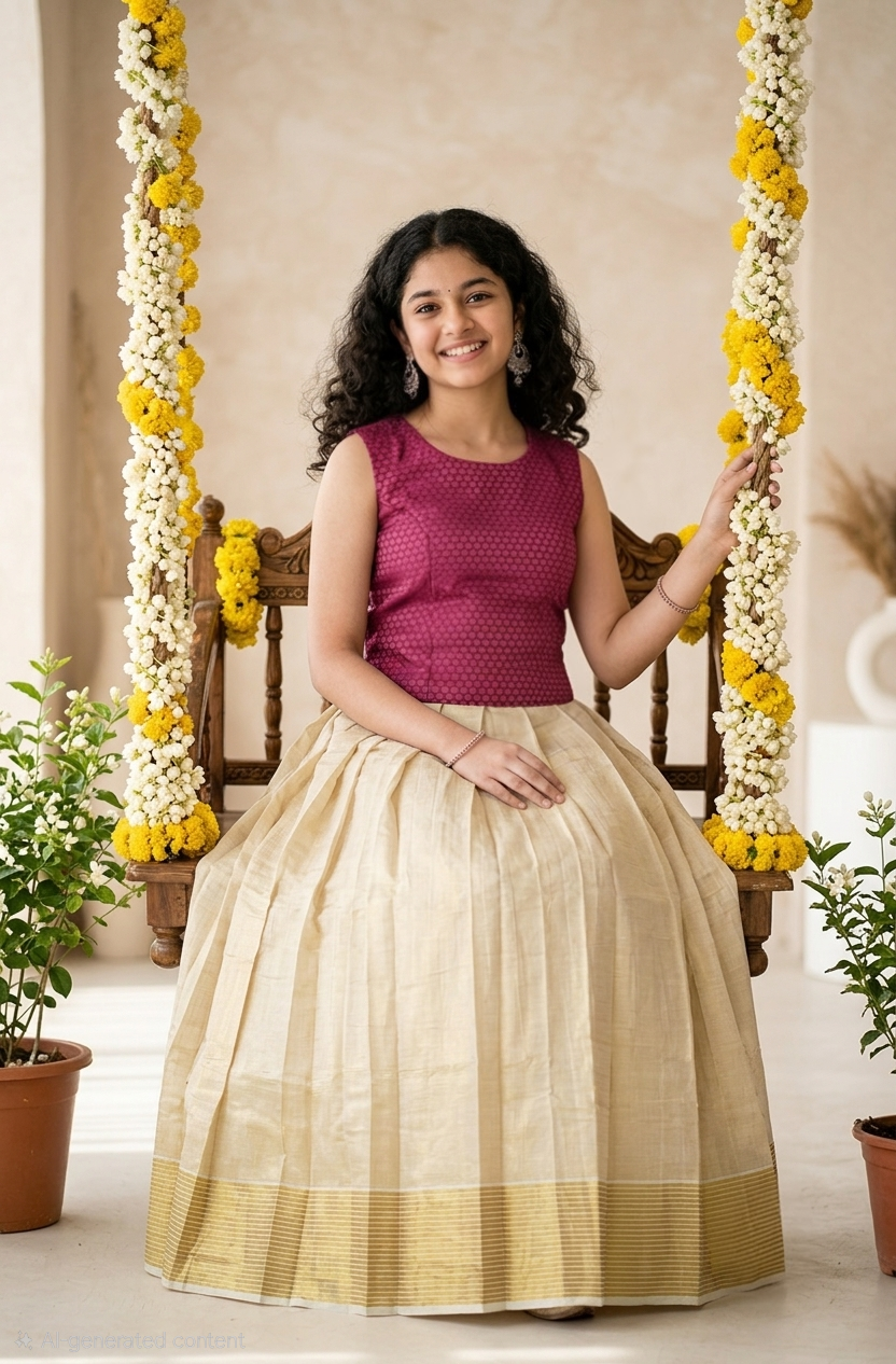 Beautiful Brocade crop top and  Tissue skirt