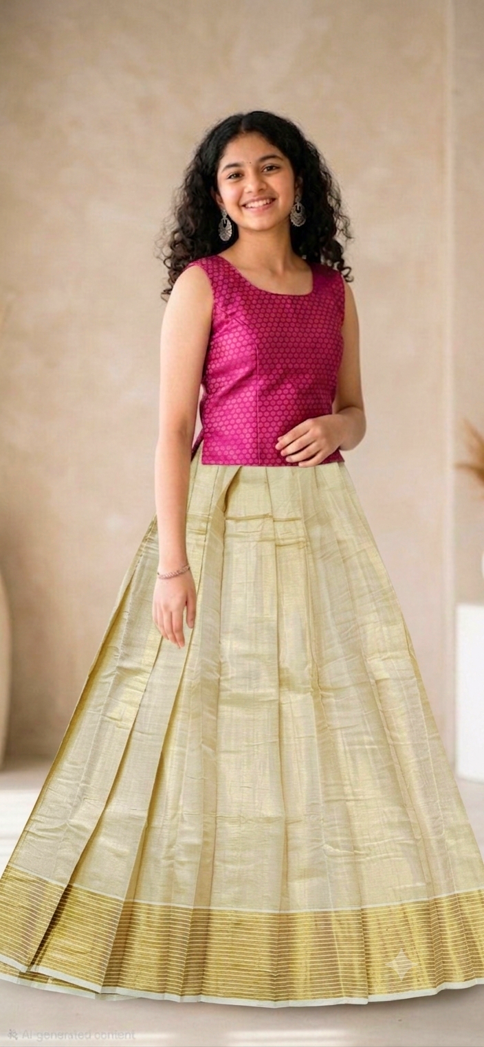 Beautiful Brocade crop top and  Tissue skirt