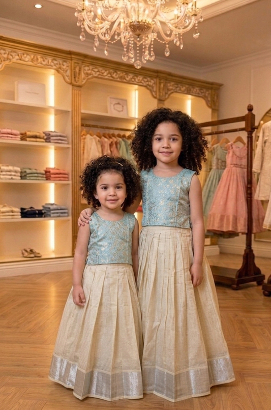 Beautiful soft brocade Top and skirt