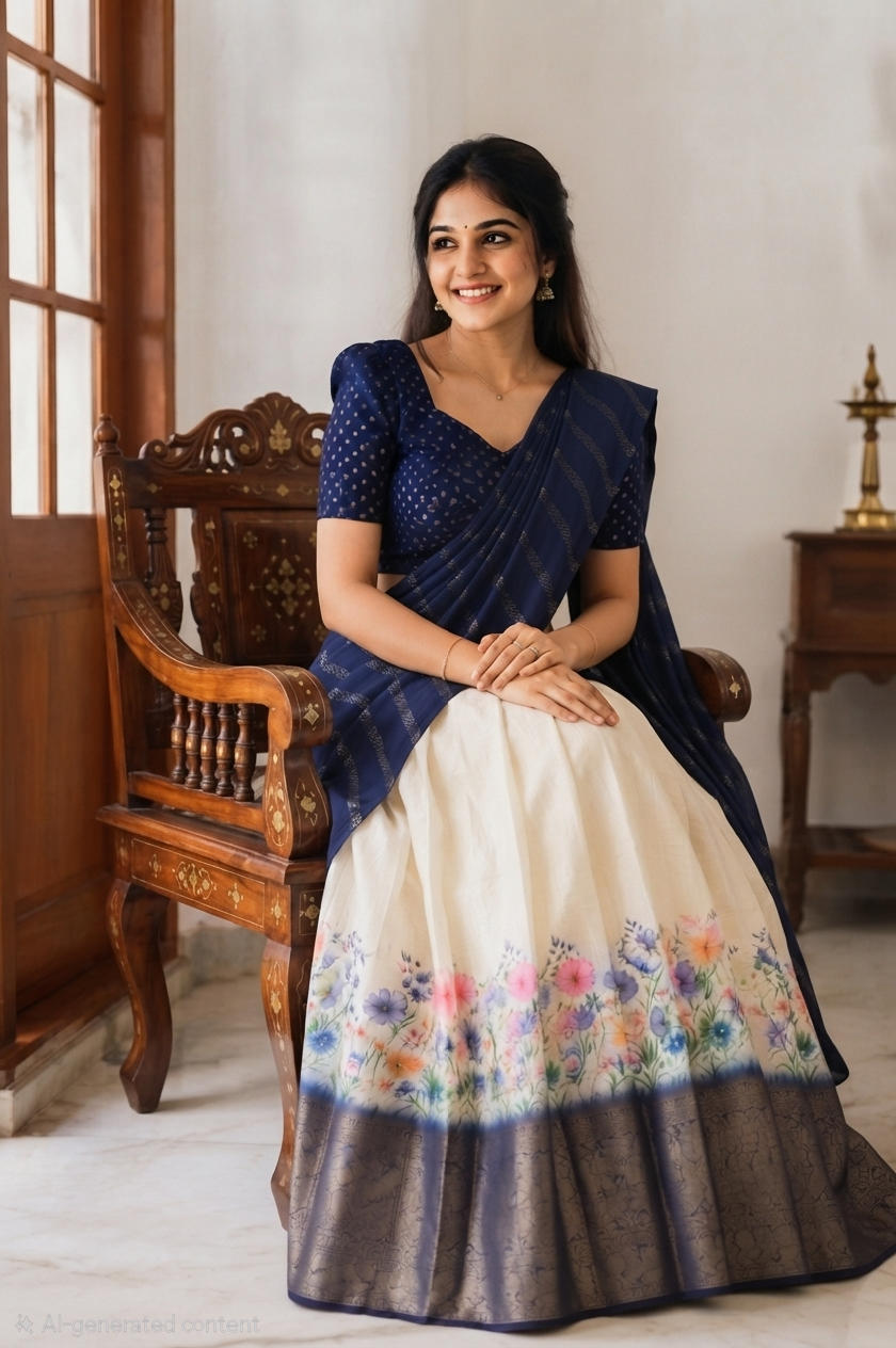 Beautiful readymade dhavani set 💕
