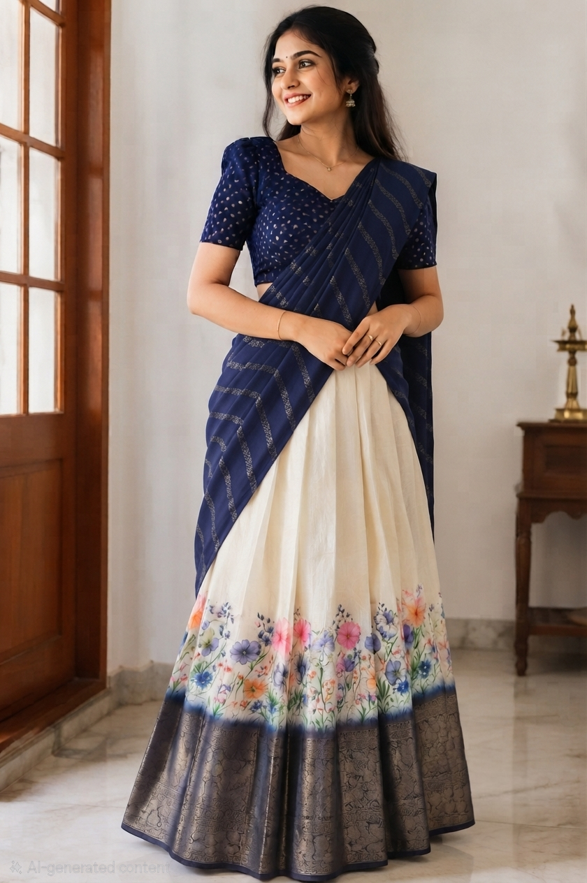 Beautiful readymade dhavani set 💕