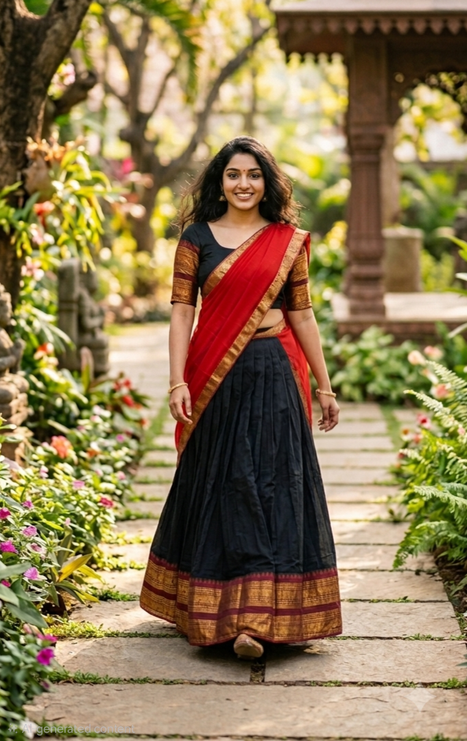 Beautiful Kanchi cotton dhavani set (ready-made)
