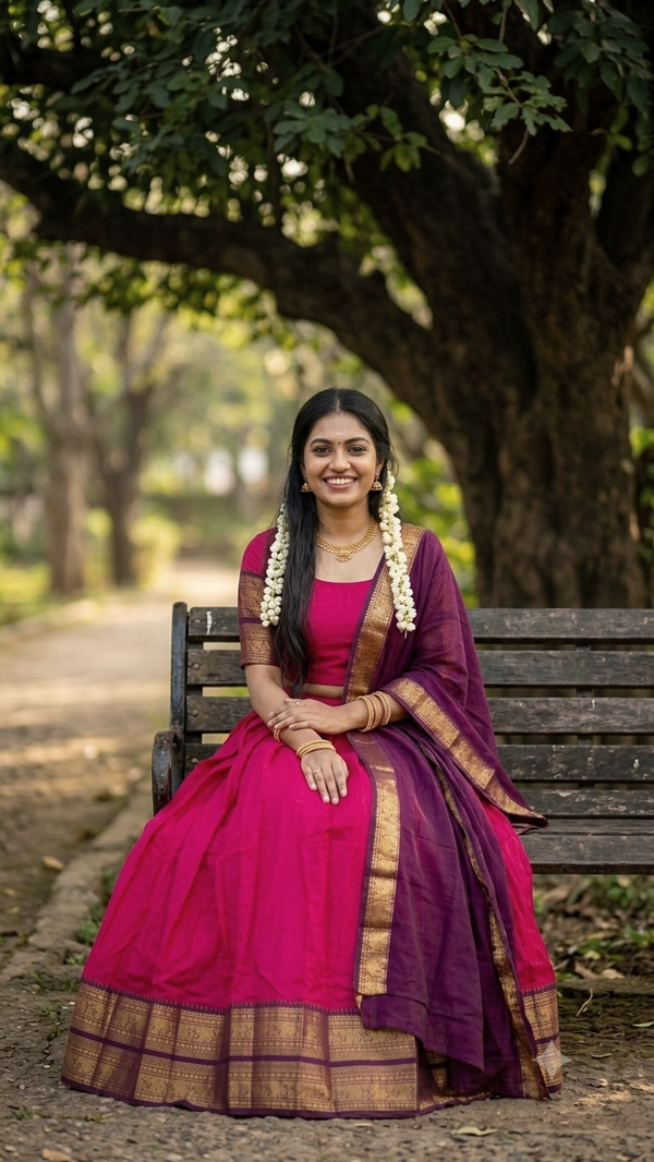 Beautiful readymade Kanchi cotton dhavani set 💕