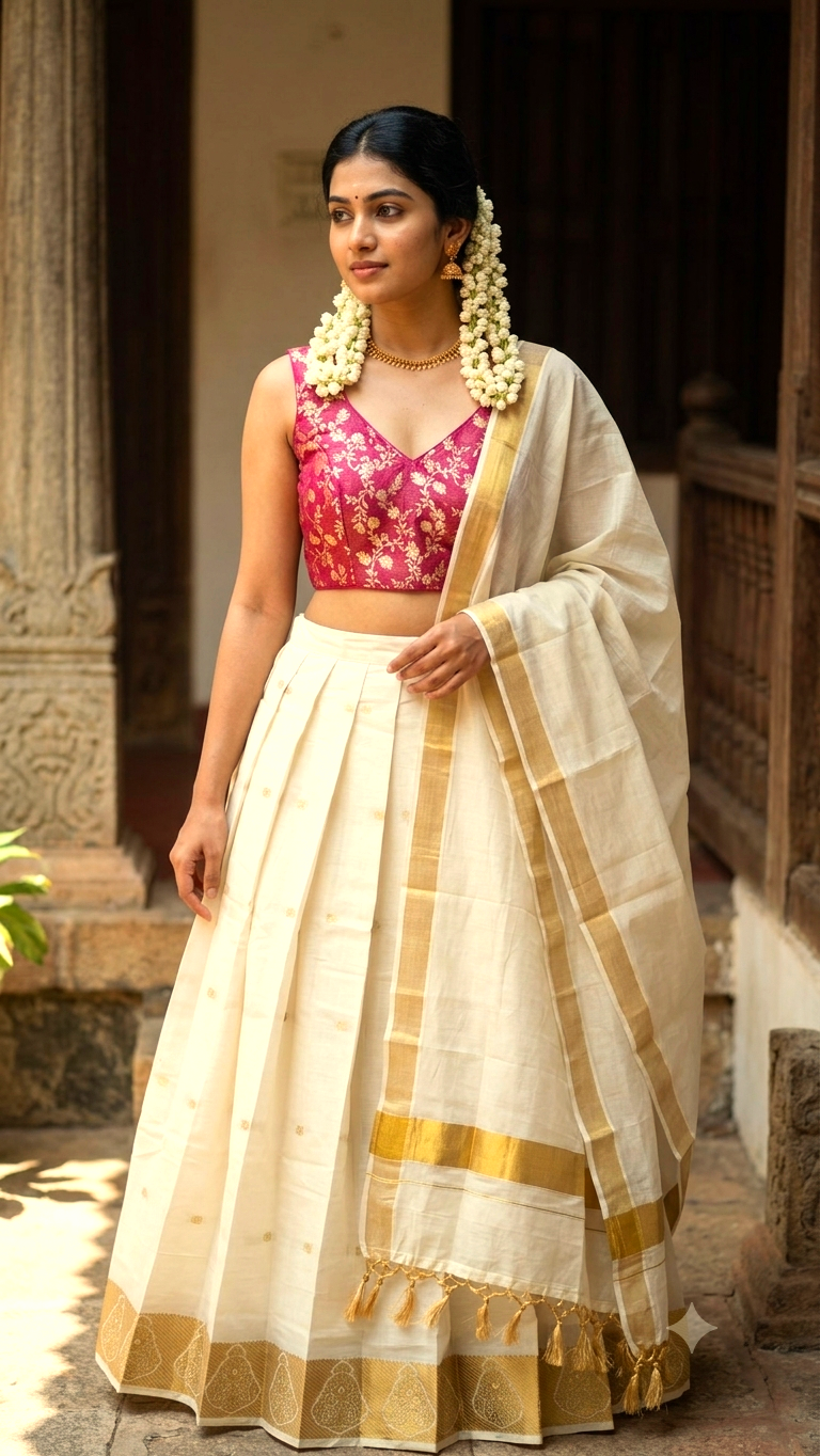 Beautiful  readymade cotton dhavani set 💕