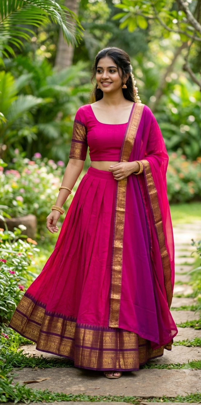 Beautiful  readymade Kanchi cotton dhavani set 💕