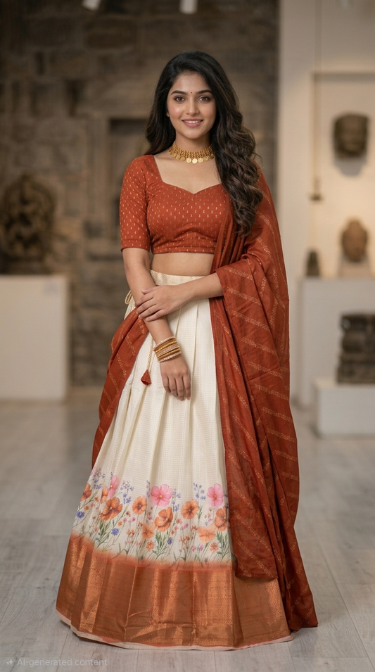 Beautiful readymade dhavani set