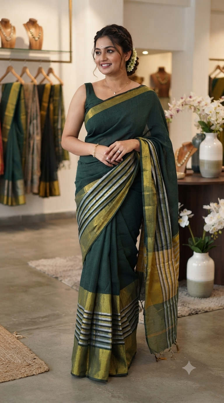 Beautiful khadi cotton saree 💕