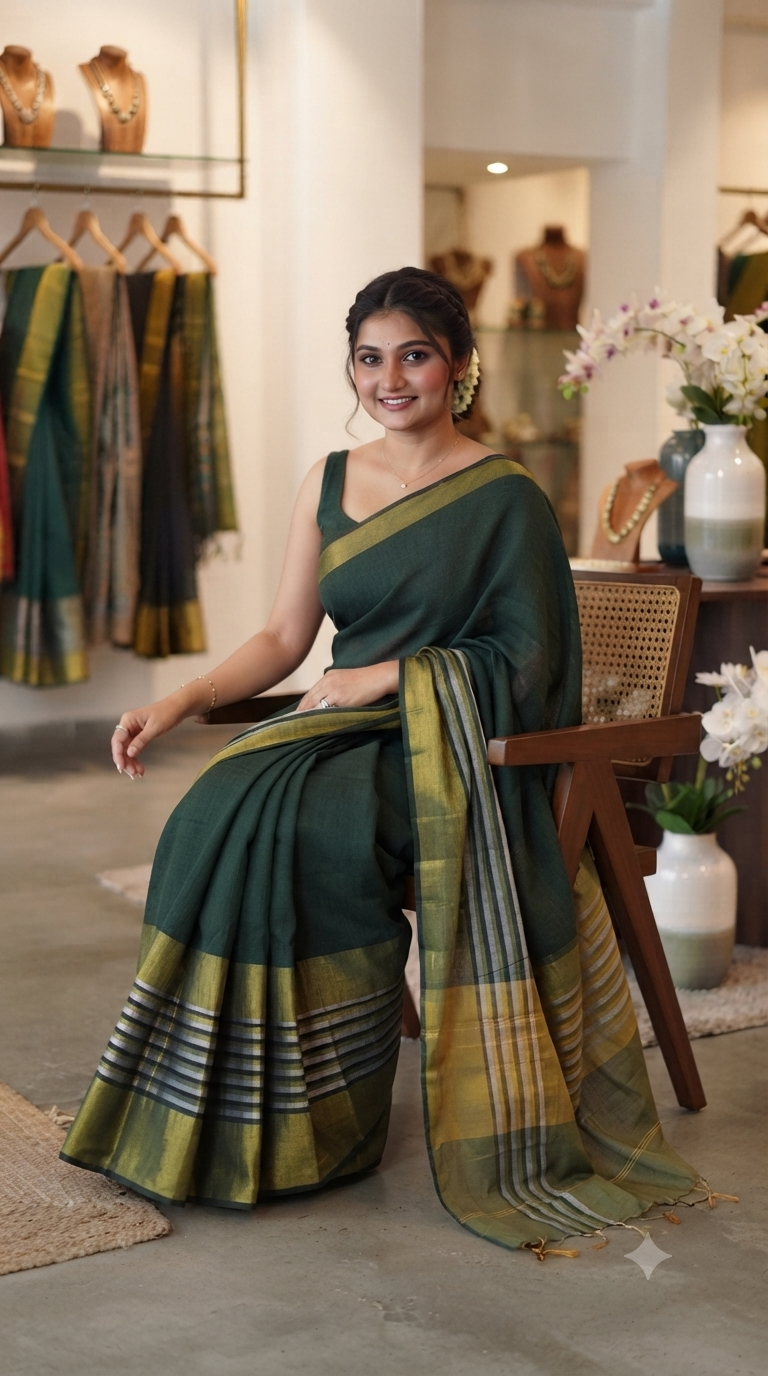 Beautiful khadi cotton saree 💕