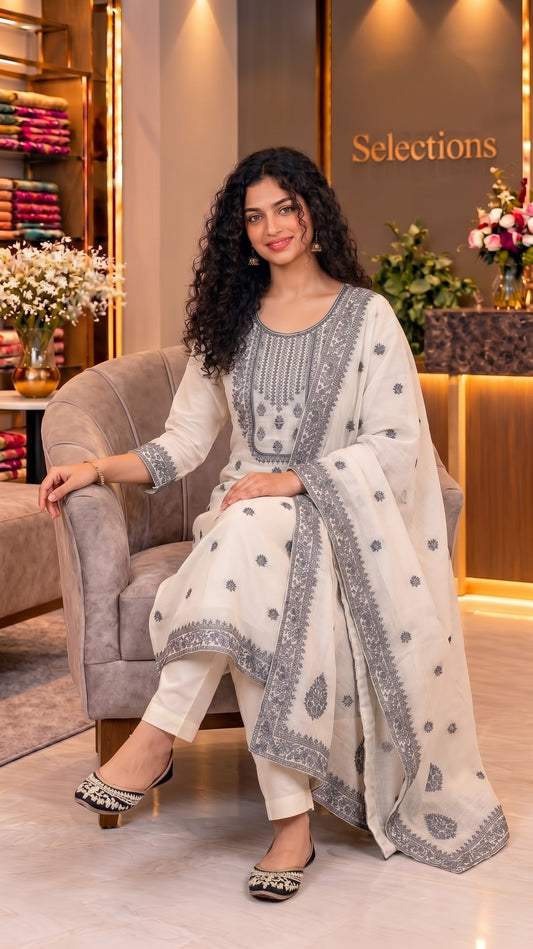 Women's Fully embroidered pure cotton Salwar set
