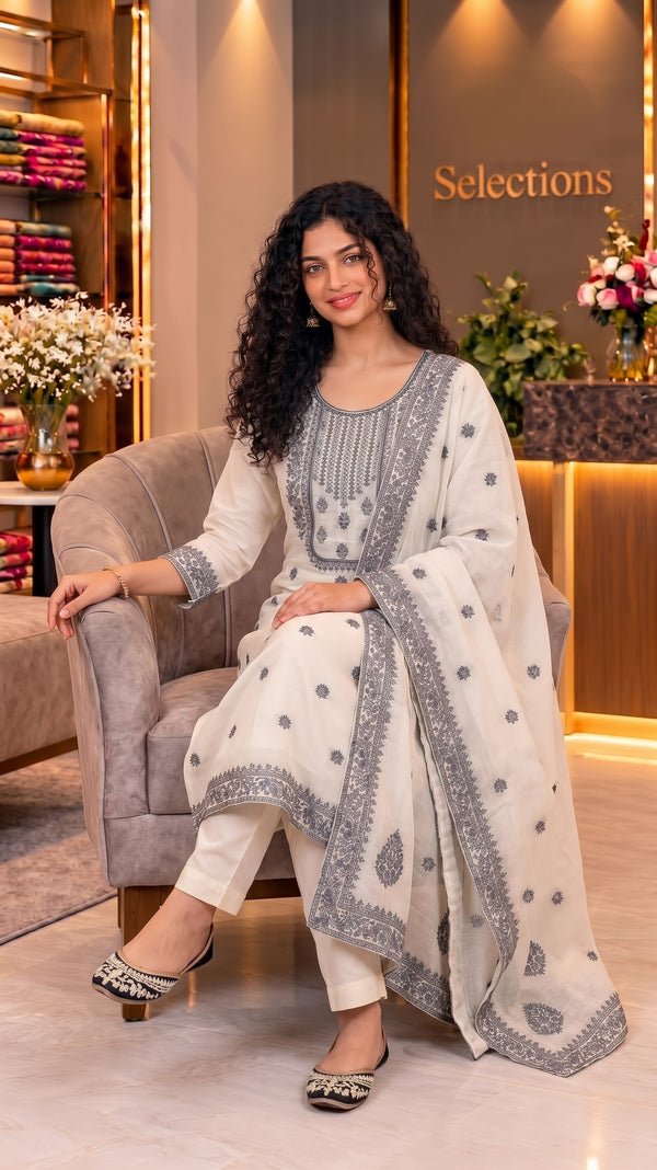 Women's Fully embroidered pure cotton Salwar set