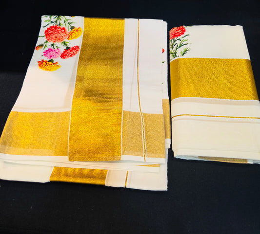 Floral Set mundu