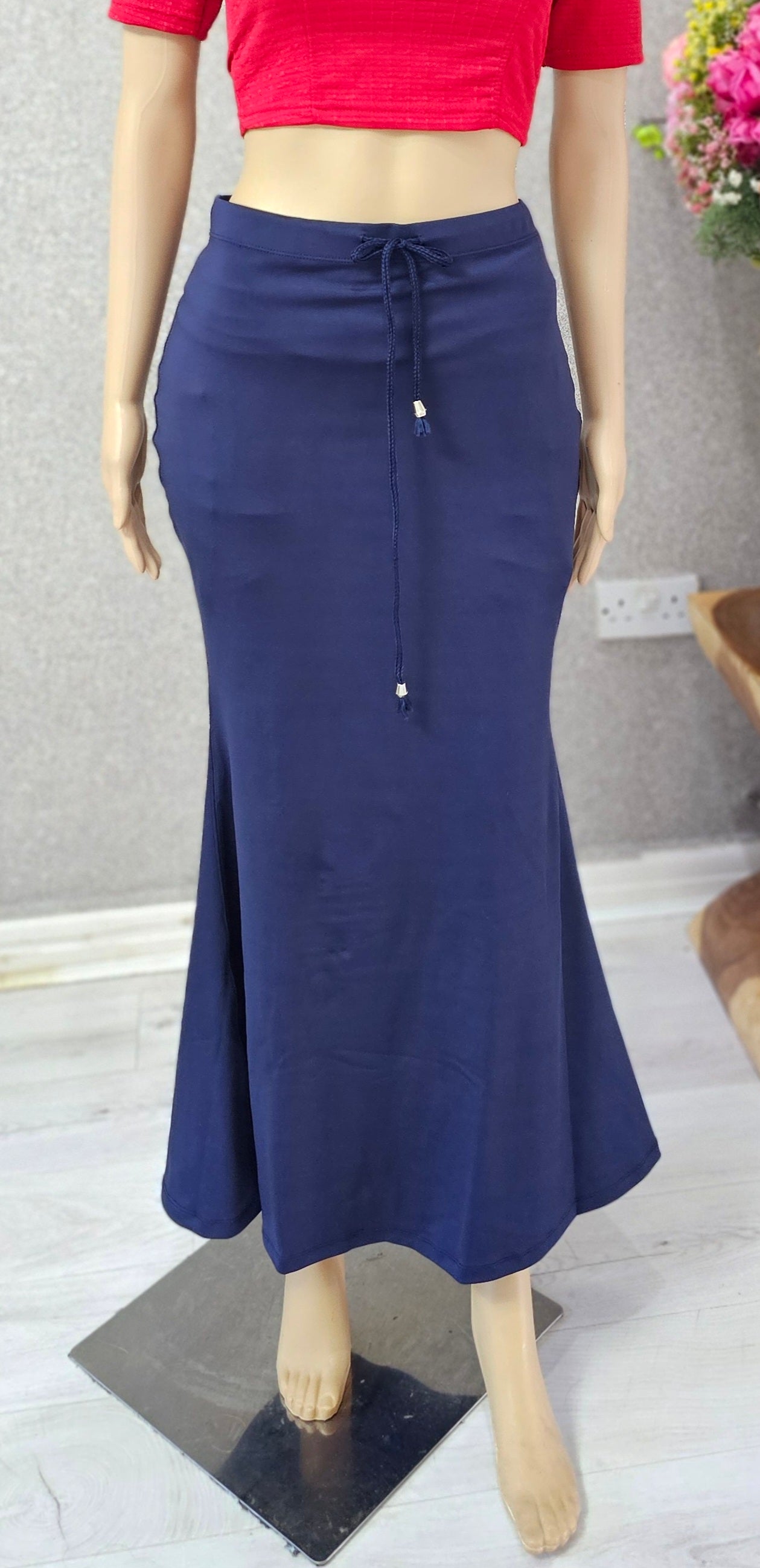 Saree shapewear under skirt 36" length. ( NAVY BLUE)