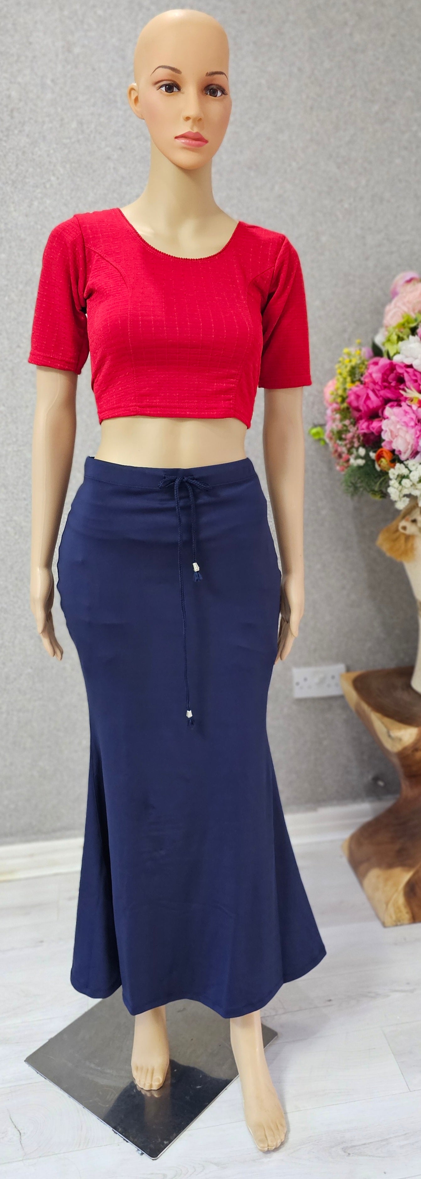 Saree shapewear under skirt 36" length. ( NAVY BLUE)