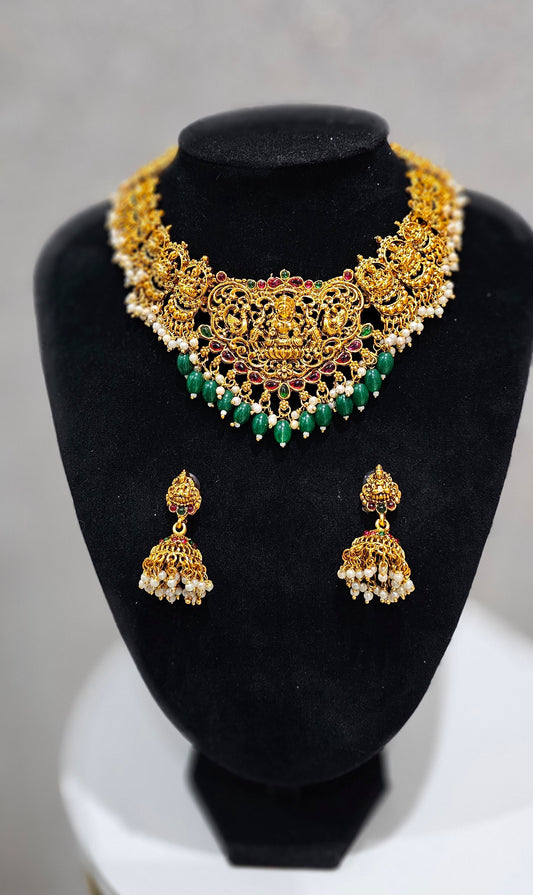 Very Beautiful  temple design Necklace set