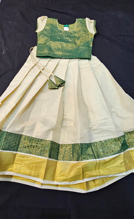 Girls Onam skirt and top